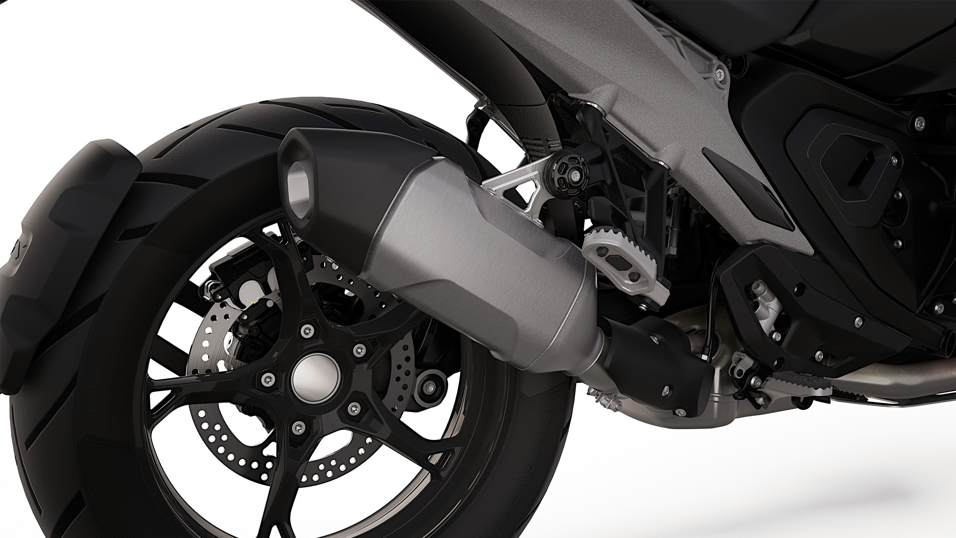 Le silencieux arrière de série de la R 1300 GS de BMW Motorrad